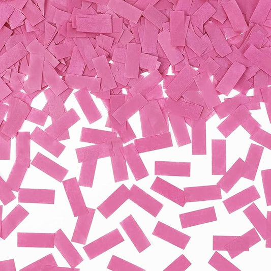 1.2LBS Confetti, Rose Pink Biodegradable Confetti - Rectangular Fluttering Tissue Paper Confetti for Gender Reveal and Launcher use – Parties, Concerts and Weddings for Events