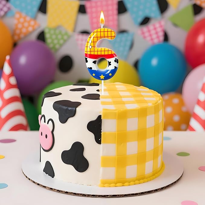 Toys Inspired Game Birthday Number Candles, Cartoon Story Number Candles, Cartoon Cake Decorations, Birthday Decoration Supplies, Suitable for Boys and Girls Party Celebrations (6)