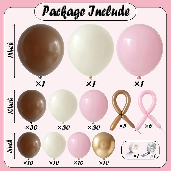 Espresso Martini Birthday Party Decorations, 145Pcs A Tini Bit Older Pink Brown Balloon Garland Arch Kit for Love Is Brewing Girls Women Trendy Martini Bar Bachelorette Bridal Shower