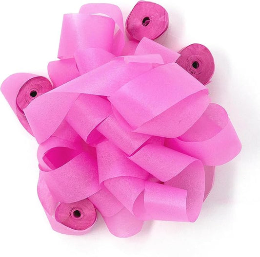 Tissue Paper Streamers in Launcher Sleeve, Pink Color (20 Streamer Rolls per Sleeve)