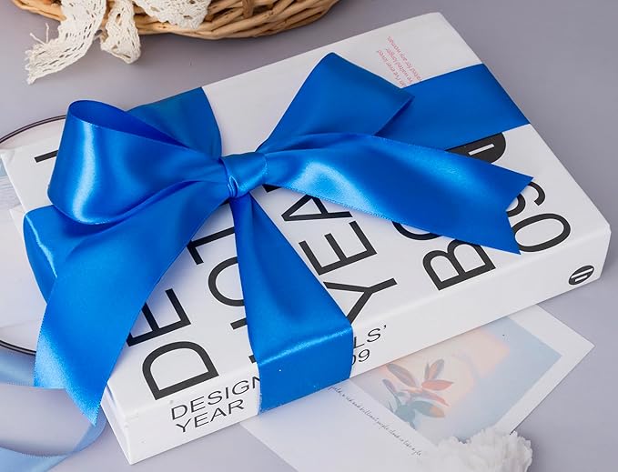 YASEO 2 Inch Royal Blue Solid Satin Ribbon, 50 Yards Craft Fabric Ribbon for Gift Wrapping Floral Bouquets Wedding Party Decoration