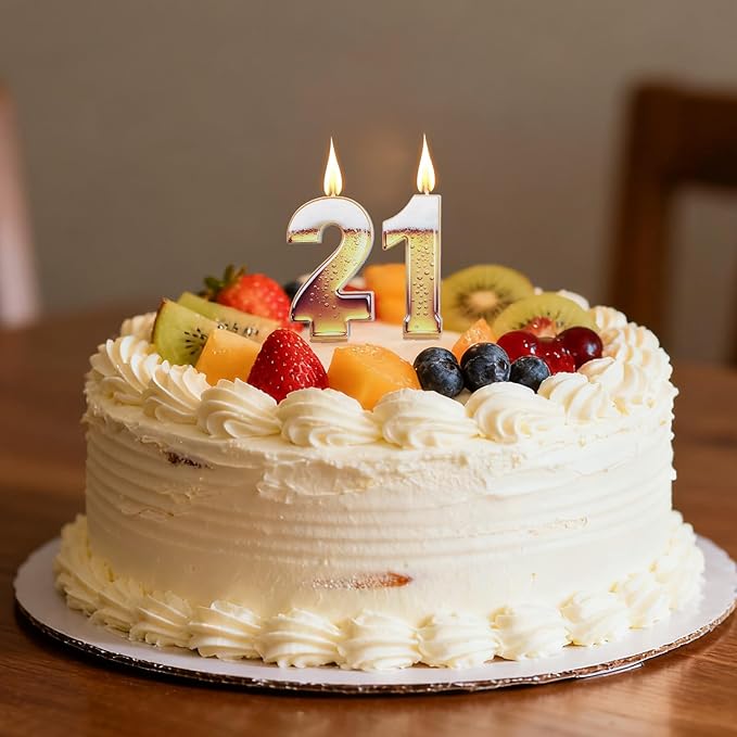 21st Birthday Cake Candles, Beer Themed Cake Numbers Decorations Funny Party Topper Supplies for Men Beer Lover Birthday Celebration Gifts (21)