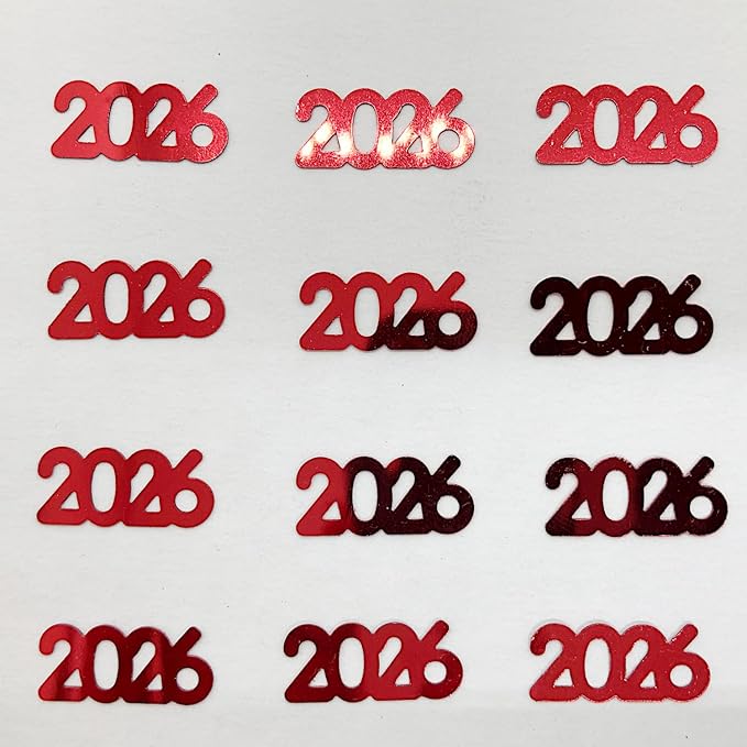 Confetti Year 2026 Red - Half Pound (8 oz) #7345 Q08