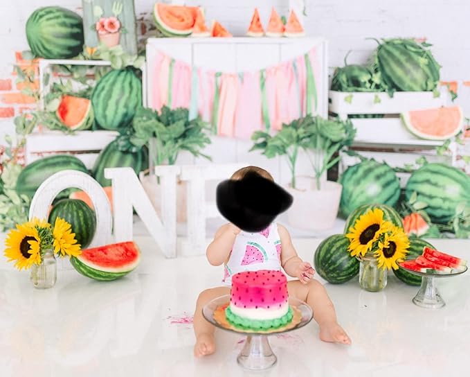 Kate Watermelon Shop Photography Backdrops 10x6.5ft Soft Fabric Summer Theme Photo Background Baby Children Kids Birthday Party Decor Backgrounds