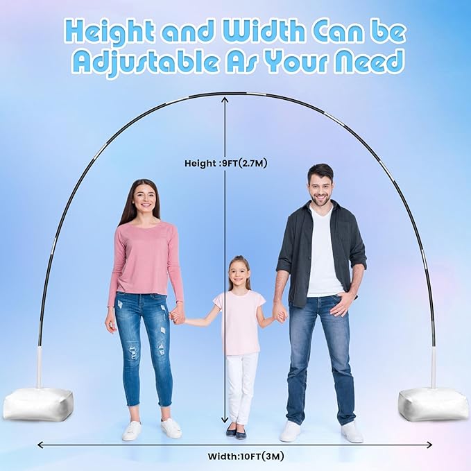 Voircoloria Balloon Arch Kit with Balloon Pump Electric, 110V 600W Automatic Dual Nozzle Portable Inflator with Balloon Arch Stand for Birthday Gender Reveal Baby Shower Balloons Party Decorations