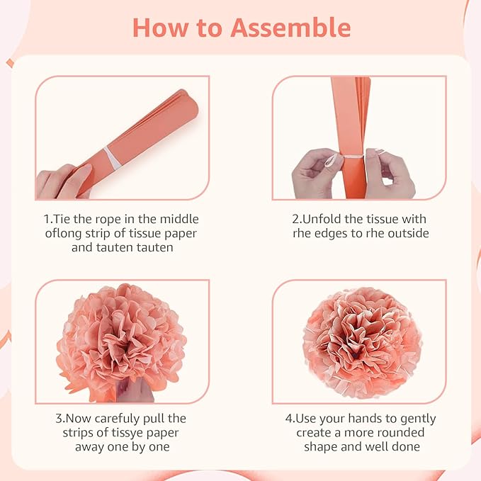Pink Rose Gold Birthday Party Decorations Set, Rose Gold Glittery Happy Birthday banner, Curtains, Butterfly Wall，Tissue Paper Pom, Circle Dots Garland for Women's Party Decorations