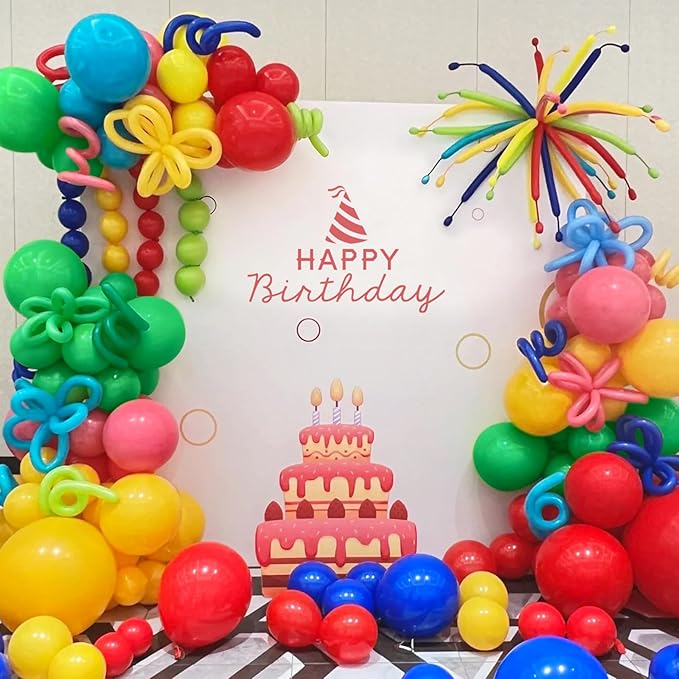 MEBAY Rainbow Balloon Arch Kit, 155Pcs 18 12 5 inch Colorful Latex Balloons Garland for Birthday Baby Shower Wedding Engagement Anniversary Party Decorations