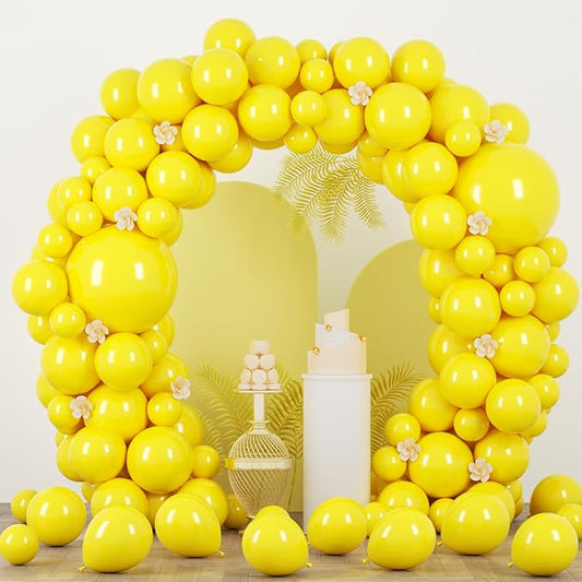 Voircoloria 90pack Yellow Balloons Different Size 18/12/10/5 Inch Yellow Balloon Garland Arch Kit for Graduation, Wedding, Birthday, Baby Shower, Sunflower and Honeybee Theme Party Decorations