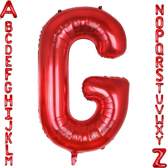 AULE red Letter Balloons G 40Inch Large Giant big Foil Mylar red G Balloon for Birthday Aniversary Party Decorations