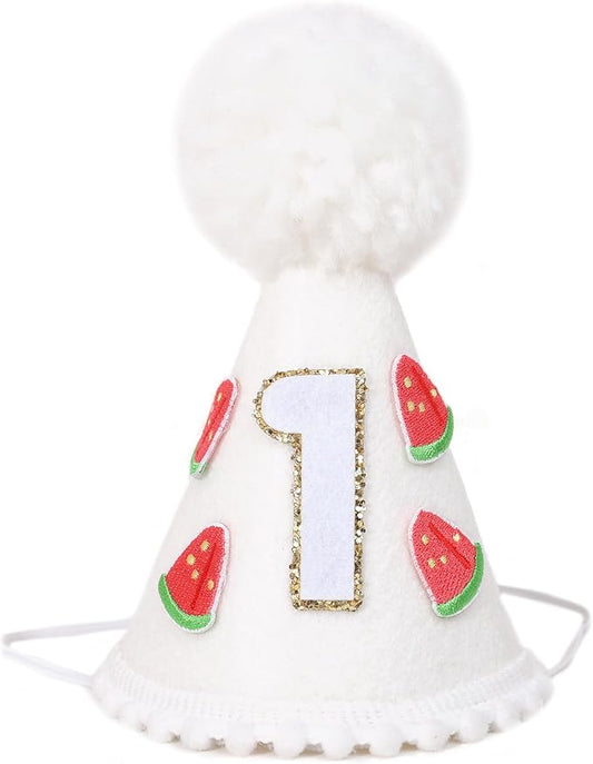 Watermelon 1st Birthday Hat - Sweet Birthday Party Decorations,One in a Melon Birthday Party Crown,Photo Prop (mini)