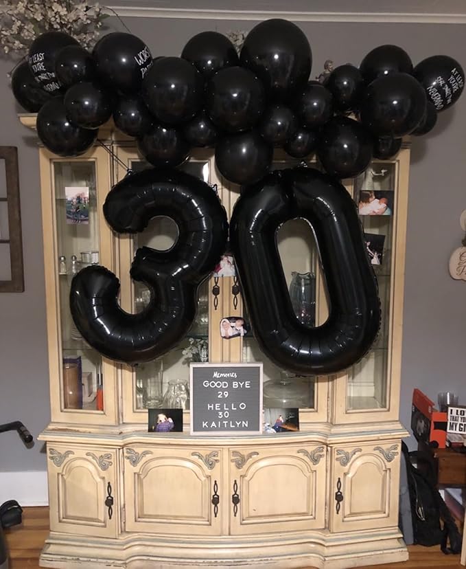 40 inch Number Balloon 0-9 Black Large Number 9 Balloons,Digital Balloons for Birthday Party Celebration Decorations Supplies, Helium Foil Number Balloons for Wedding Anniversary