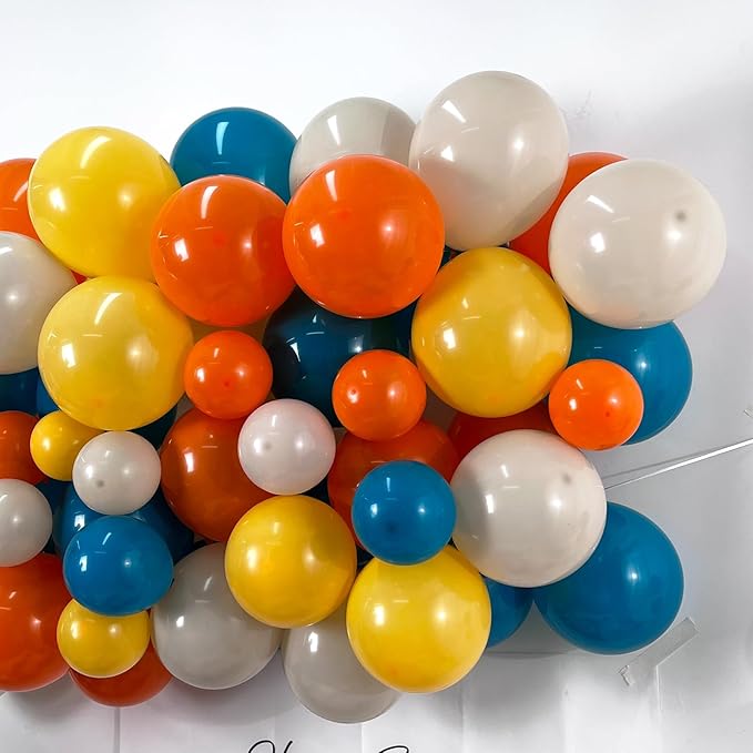 Yellow Orange and Blue Balloon Arch Kit, Blue Yellow Balloon Arch Garland Kit With Lemon Yellow, Orange and Teal Balloons Arch for Birthday Wedding Baby Shower Party