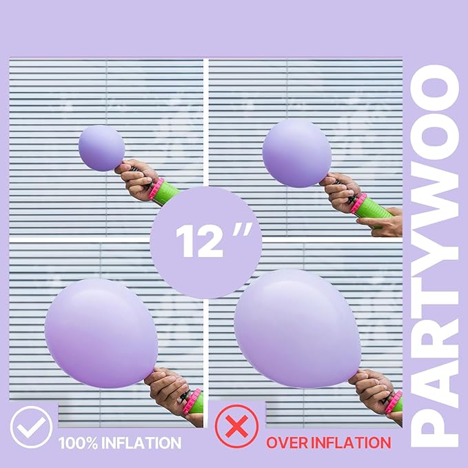 PartyWoo Pink Purple and Gold Balloons 66pcs 12 Inch Baby Pastel Light Pale Pink Purple Metallic Gold Balloons for Graduation Baby Shower Birthday Butterfly Anniversary Princess Party Decorations