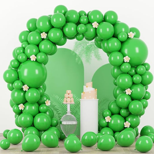 Voircoloria 90pack Green Balloons Different Size 18/12/10/5 Inch Green Balloon Garland Arch Kit for Graduation, St. Patrick's Day, Dinosaur, Jungle, Forest, Wedding, Birthday, Christmas Decorations