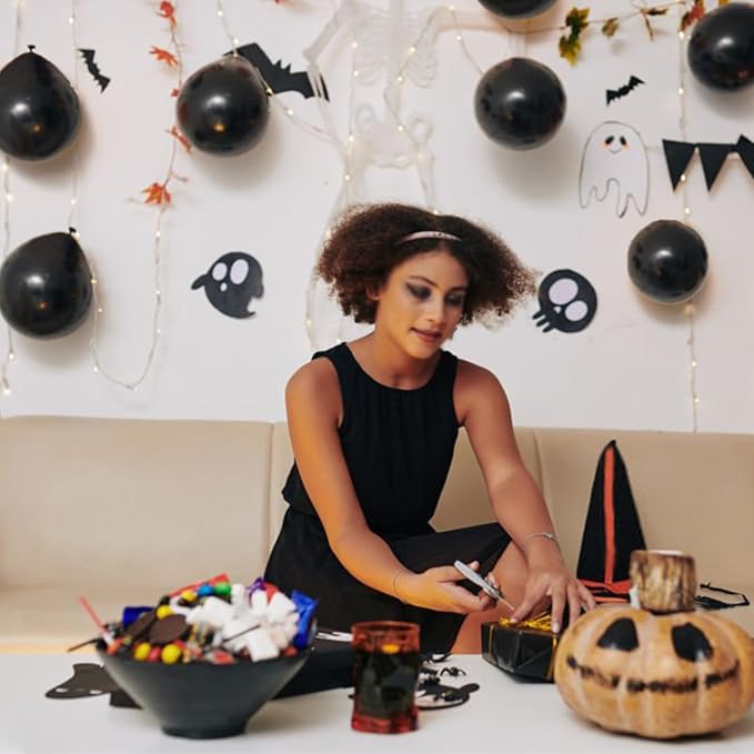 Black Balloons 110Pcs, 5 Inch Small Black Latex Party Balloons, Mini Thick Black Birthday Balloons for Wedding Baby Shower Decorations.