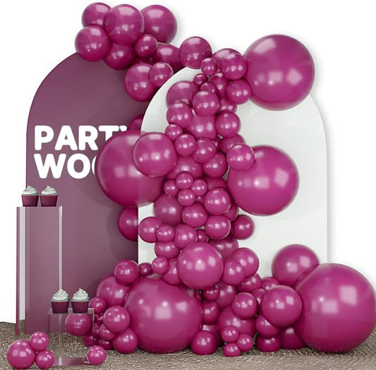 PartyWoo Dark Purple Balloons 140pcs Different Sizes Pack of 18 12 10 5 Inch Dusty Plum Royal Purple Boho Neutral Balloon Arch Kit for Baby Shower Butterfly Birthday Party Decorations Purple-F13