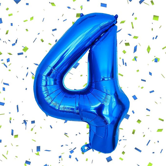 40 Inch Navy Blue 4 Balloon for 4th Birthday Party, Blue Four Number Balloon 14 24 34 Birthday Decorations for Boys Girls Men Women, Helium Giant Foil Number 4 Balloon