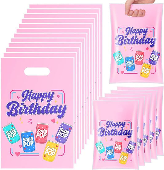 Eccliy 30 Pcs Kpop Party Bag Goodie Candy Gift Bags Cartoon Kpop Music Band Inspired Soda Pop Birthday Decorations with Handles