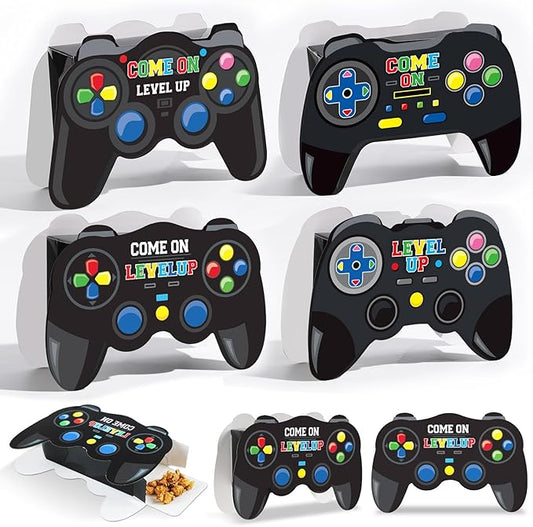 Lonfliness 12Packs Video Game Party boxes Gaming Shaped Treat Candy Goodie Game on Theme Gifts Boxes Cardboard Boxes for Gamer Party Favors Gaming Birthday Decorations Supplies Adults 7.1x4.7x2inch