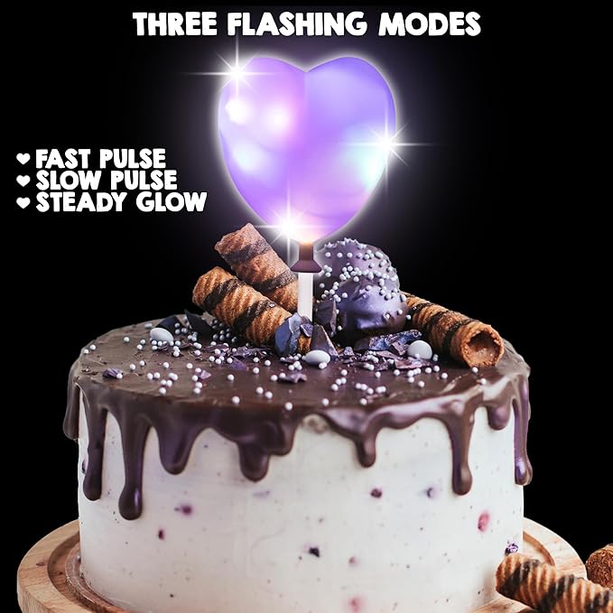 ArtCreativity LED Numeric Birthday Cake Topper - Light Up Number Cake Toppers with 3 Eye-Catching Modes - Anniversary and Birthday Cake Decorations - LED Cake Decor for Any Age (#8)
