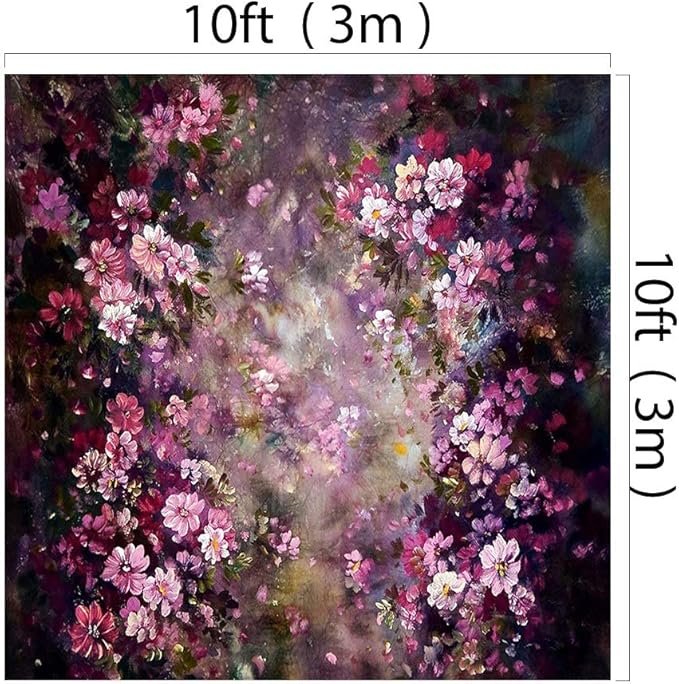 Kate 10x10ft Abstract Pink Flowers Backdrops for Photography Spring Watercolor Painting Floral Background Pregnant Woman Girls Princess Portrait Studio Backdrop