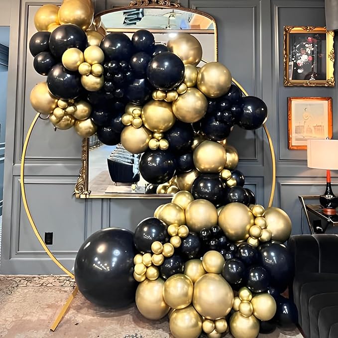 Voircoloria 110pcs Metallic Gold Balloons 12inch Chrome Gold Latex Party Balloons for Graduation, Wedding, Birthday, New Year, Baby Shower, Anniversary Party Decorations