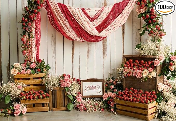 Kate 10x8ft Pink Flowers Wall White Angel Wings Princess Photography Backdrops Girl Portrait Background