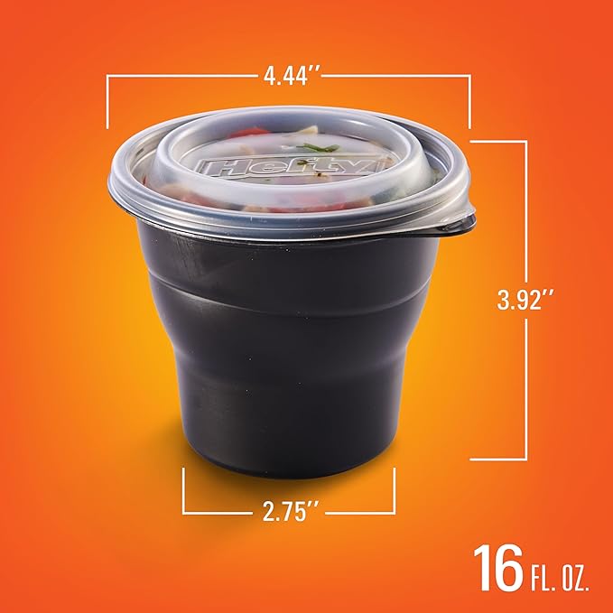 Hefty Multi-Purpose Cups, Reusable Containers with Lids, 16 Ounce Capacity, 4 Count (Pack of 3)