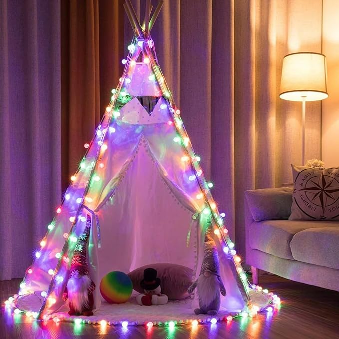 LED Fairy Lights Plug in String Lights with Remote 38ft 100Led 8 Mode Timer Dimmable USB Multicolor Christmas Lights for Bedroom Dorm Indoor Outdoor Camping Party Wedding Xmas Tree Decor, Multicolor