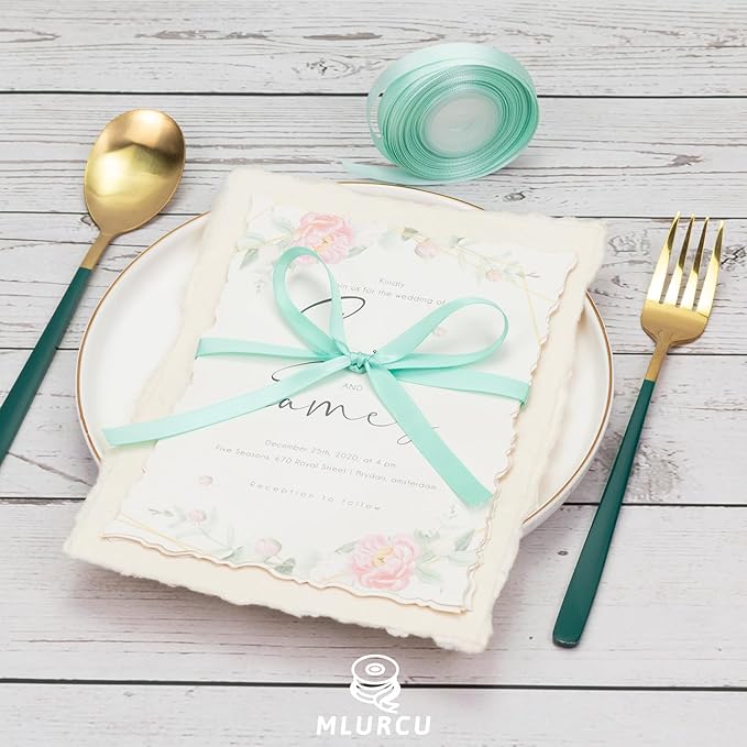 Teal Ribbon 3/8 Inch x 60Yards Double Faced Satin, Dark Teal, Aqua, Turquoise, Jade, Peacock, Mint Green, Blue and Green Ribbon for Flower Bouquet, Gift Wrapping, Wedding, Bridal Shower, Bows & Crafts
