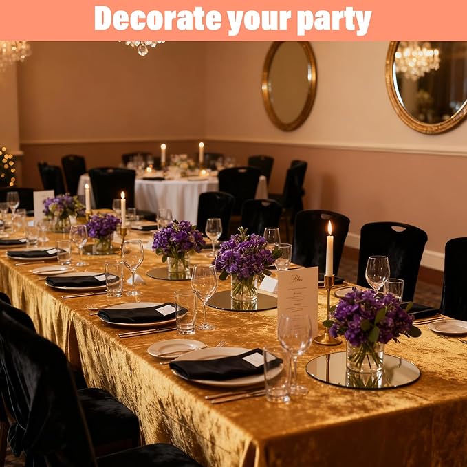 12PCS Round Mirrors for Centerpieces, 8" Acrylic Mirror Trays 2mm Thickness Mirror Centerpiece Table Decorations Candle Plate Centerpiece for Wedding Party Wall Decorations Crafts