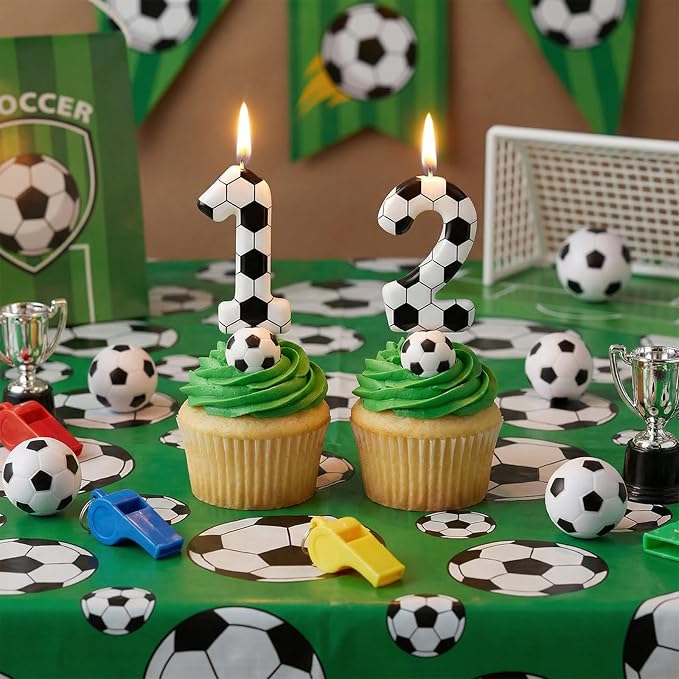 Soccer Number 12 Birthday Candle, 12th Birthday Candle Sport-Theme Cake Topper, Soccer Theme Party Decorations for Boys Girls, Party Supplies Birthday Gifts