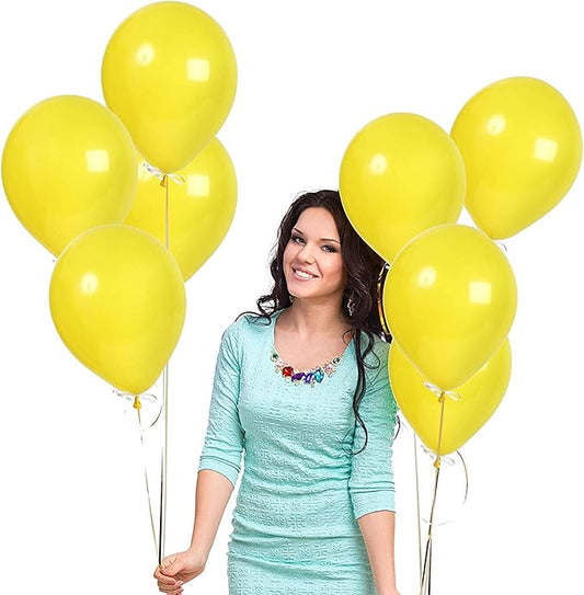 Treasures Gifted Solid Mustard Yellow Balloons - Opaque Light Yellow Bulk - Neon 12 Inch Matte Balloons - 100 Pack