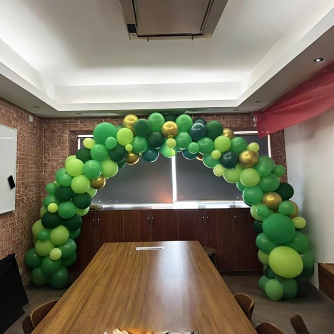YMSZ Green Balloon Garland Arch Kit, Dark Green Lime Green Latex Balloons for St. Patrick's Day, Baby Shower, Jungle Safari Birthday Party Decorations