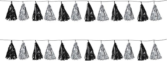 Beistle 2 Piece Metallic Tassel Garlands, 9.75" x 8'- NYE Decorations, Graduation Party Supplies, Awards Night Banner