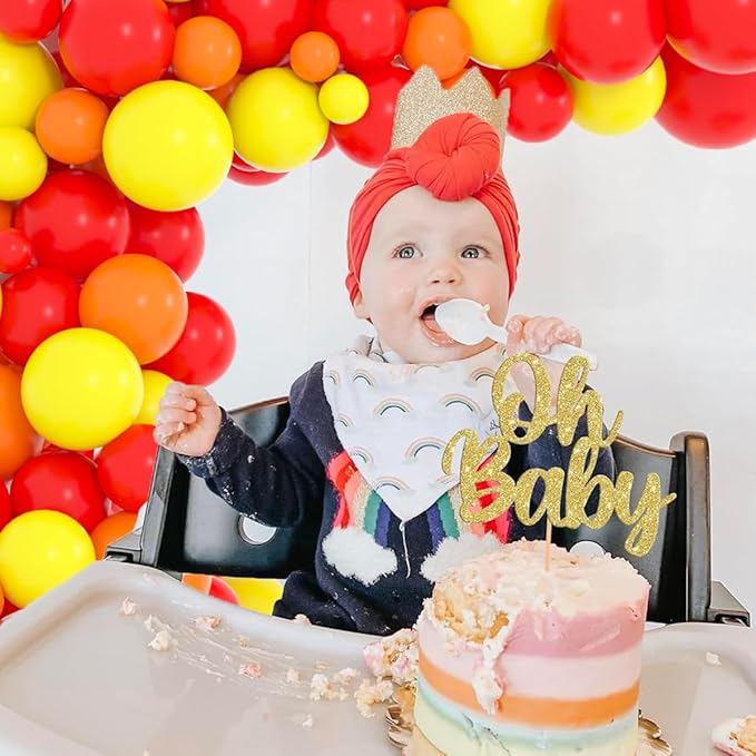 Red Yellow Orange Balloon Arch Kit - Yellow Orange Balloons Red Balloons Fire Truck Decorations for Firefighter Birthday Baby Shower Graduation Party Decorations