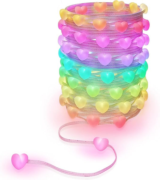 16.5ft Heart String Lights Valentines Day Decorations, 33 LED RGB Color Changing String Fairy Lights, 200+ Scene Modes for Christmas Valentines Day Decor Bedroom Backdrop Indoor Outdoor