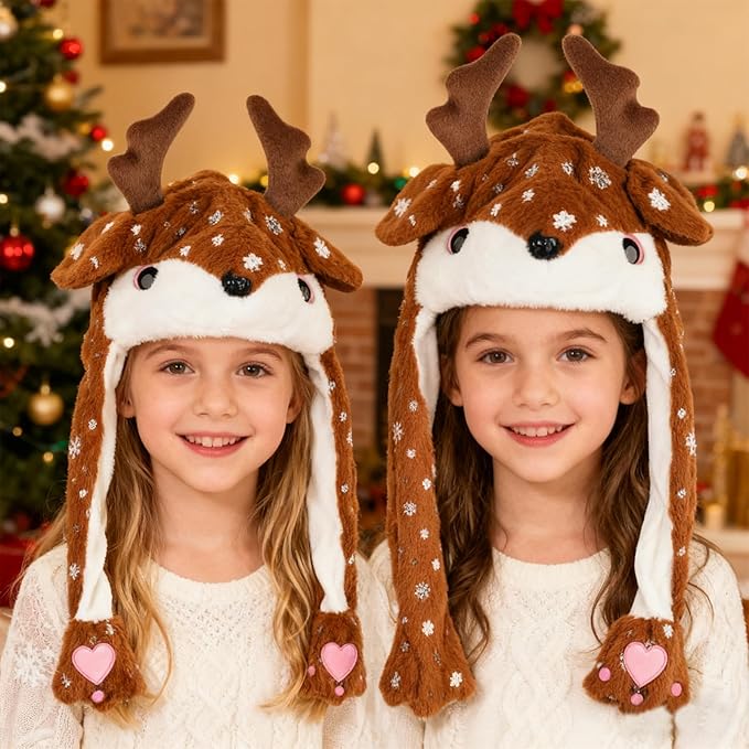 Animal Hat with Funny Plush Moving Ears,Crazy Hats for Kids Holiday Cosplay Easter Dress Up Cute Hat Kids Gift