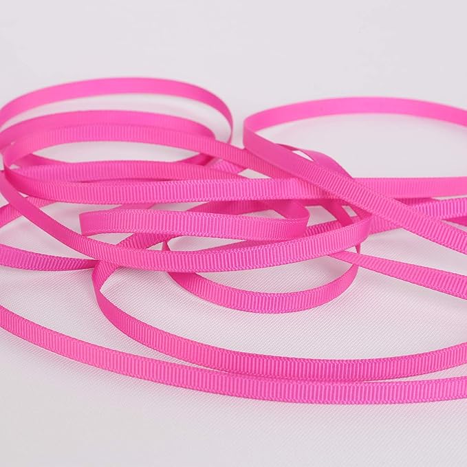 Ribbonitlux 1/4" Wide Solid Grosgrain Ribbon 25 Yards (183-Garden Rose）, Set for Gift Wrapping, Party Decor, Sewing Applications, Wedding and Craft