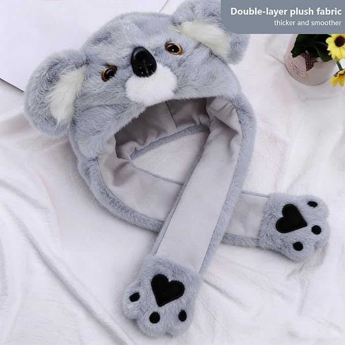 Animal Hat with Funny Plush Moving Ears,Crazy Hats for Kids Holiday Cosplay Easter Dress Up Cute Hat Kids Gift