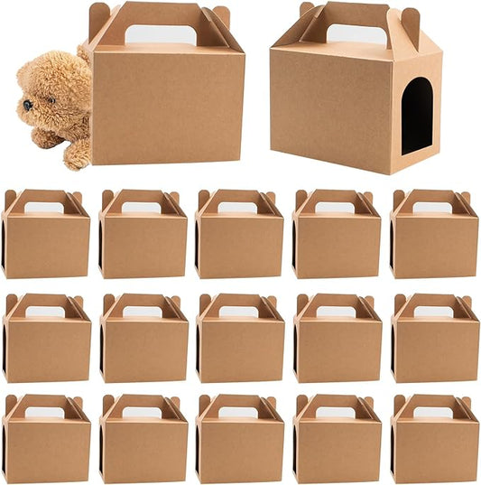 Hiyoo 24 PCS Adopt Pet Gift Boxes with Windows, Party Favors Boxes Foldable Candy Goodie Cases Decorations for Birthday Wedding Bridal Shower Party Favors, 5.5 x 3.5 x 3.5 Inch