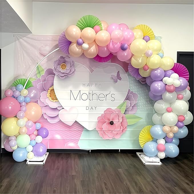 Pastel Rainbow Balloons, 60Pcs Colorful Macaron Pink Orange Yellow Green Blue Purple Balloons Birthday Decor, 12 Inch Multicolor Assorted Colors Latex Balloon for Wedding Baby Shower Party Decorations