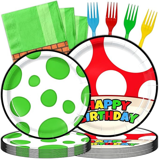 96 Pcs Dots Birthday Party Decorations Paper Party Plates and Napkins for Dots Themed Party Supplies Dessert Tableware Set for Kids Woman Girls Birthday Party Serves 24