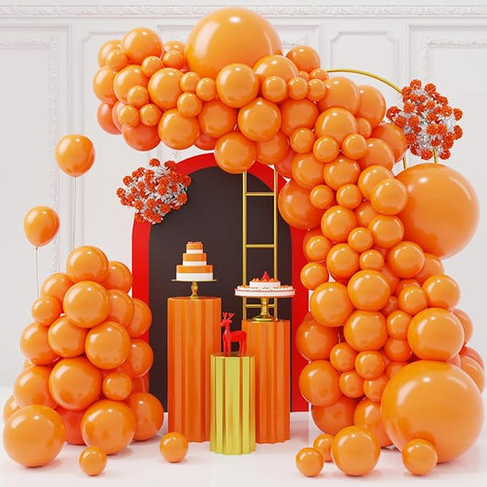 Orange Balloons Arch Kit,130pcs Light Orange Balloons,18 12 10 5 Inch Pastel Orange Latex Balloons Garland for Birthday Graduation Baby Shower Halloween Christmas Wedding Party Decorations