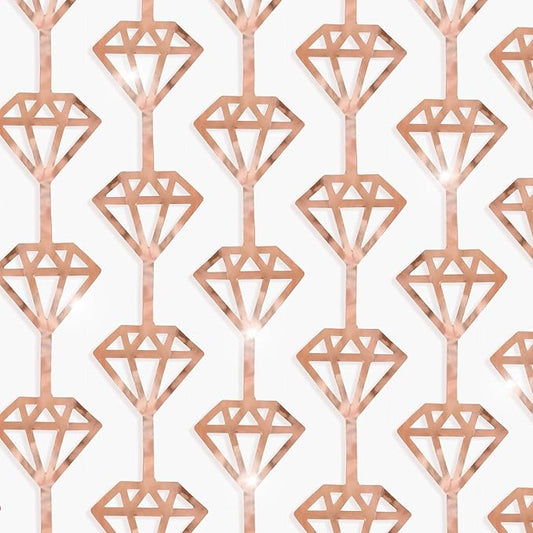 KatchOn, Rose Gold Diamond Foil Curtains - Pack of 2 | Diamonds Backdrop Curtains | Denim and Diamond Party Decorations | Rose Gold Backdrop for Anniversary, Birthday, Bachelorette Party Decorations