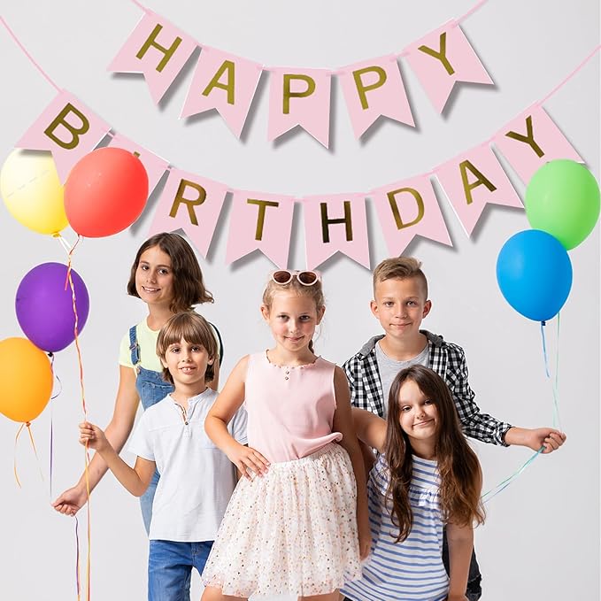 Happy Birthday Banner Party Banner Birthday Hanging Decoration for Women Men Girls Boys Adults Pets Party Backdrop Wall Decor Party Supplies