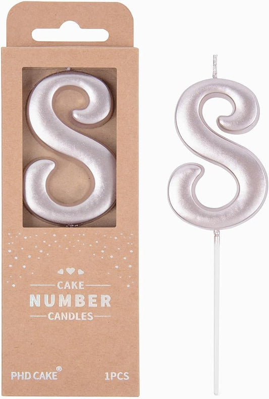 PHD CAKE 2.76 Inch Elegant Rose Gold 8 Number Birthday Candles, Cake Candles for Party Celebration
