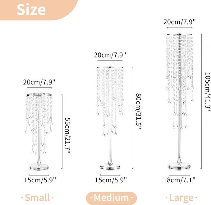 NUPTIO Silver Vase Wedding Centerpieces: 2 Pcs 29.5in Tall Crystal Flower Stand for Tables Elegant Metal Flowers Arrangement Vases for Weddings Birthday Party Anniversary Reception Home Decorations