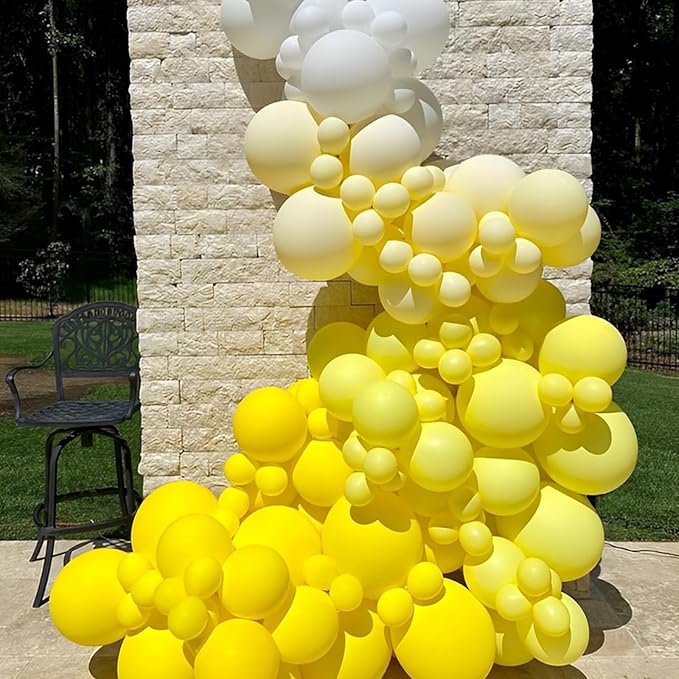 Voircoloria 110pcs Yellow Balloons 12inch Yellow Latex Party Balloons for Graduation, Wedding, Birthday, Gender Reveal, Baby Shower, Anniversary, Sunflower and Honeybee Theme Party Decorations
