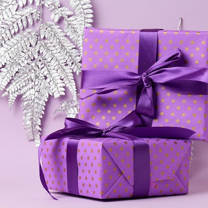 Purple Satin Ribbon 1 Inch Wide Lavender Light Purple Lilac Ribbon Assorted Solid Color Double Faced Satin Ribbon for Flower Bouquet Wedding Invitation Crafts Gift Wrapping Hair Bows - 60Yds